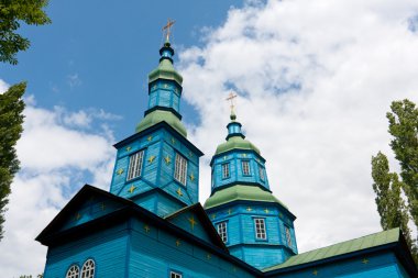 Cupola of old wooden church clipart