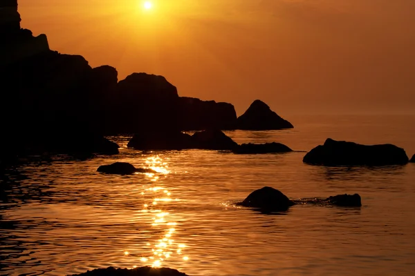 Solnedgång vid havet — Stockfoto
