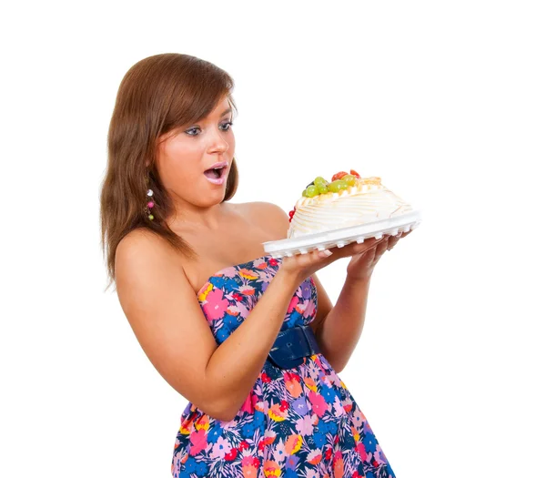 Κορίτσι φάω κέικ — Φωτογραφία Αρχείου
