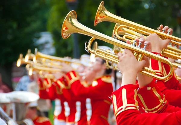 Menina Brass Band — Fotografia de Stock
