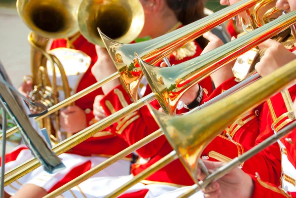 Menina Brass Band — Fotografia de Stock
