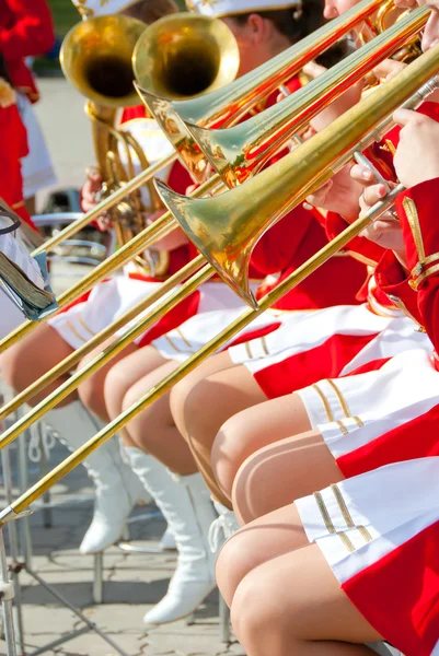 Girl Brass Band — Stock Photo, Image