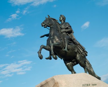 Peter I monument against blue sky. clipart