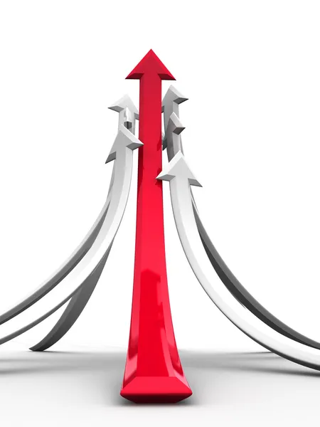 Arrow rising toward same direction success concept — Stock Photo, Image