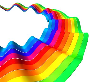 Floating colorful stripe abstract background 3d illustration clipart