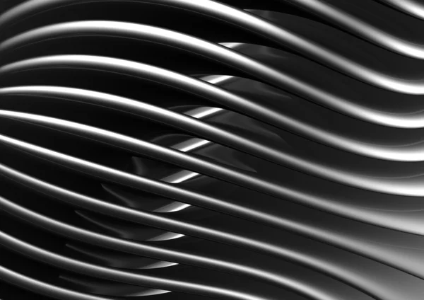 Kurve Form Muster Metall Hintergrund 3D Illustration — Stockfoto