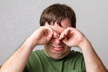 Man trying to take away the tears clipart