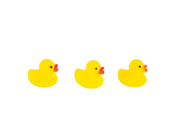 Žlutá guma kachna s ducklings — Stock fotografie