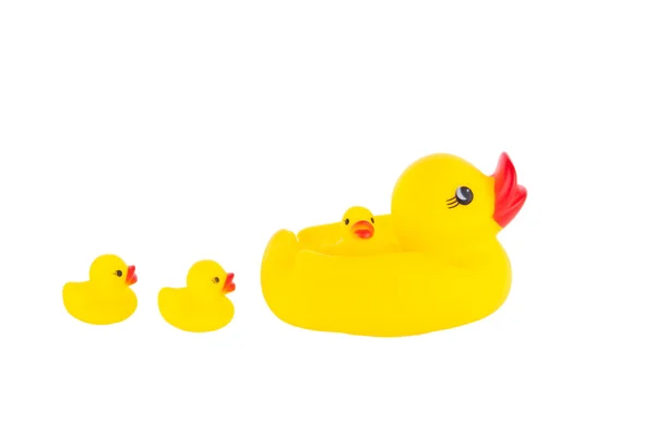 stock image Yellow rubber duck with ducklings