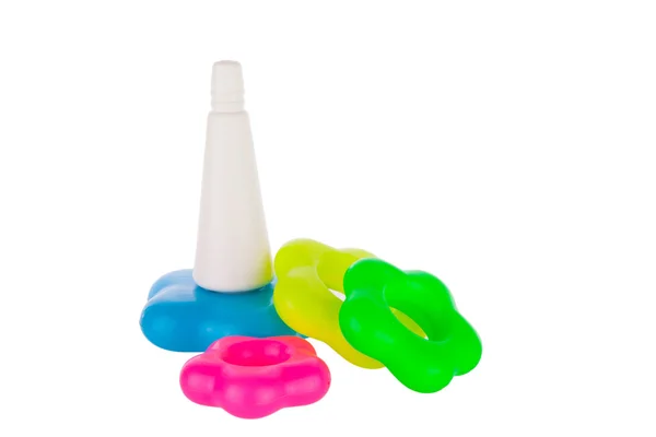 Piramida kolorowe zabawki z tworzyw sztucznych — Zdjęcie stockowe