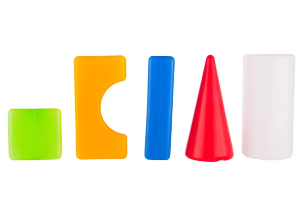 Blocchi di plastica giocattolo colorato contruction — Foto Stock