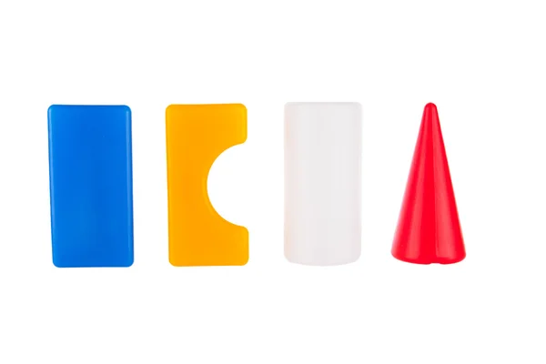 Brinquedos coloridos blocos de plástico de contrucção — Fotografia de Stock