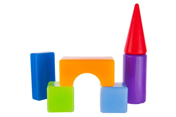Färgglad leksak contruction plast block — Stockfoto