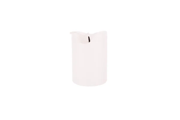 Біла свічка ізольована на білому — стокове фото