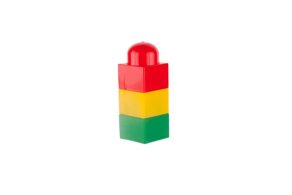 Traffic lights made of toy construction plastic blocks — Stock Photo, Image