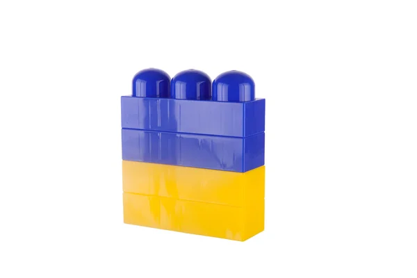 Flag of Ukraine made of toy building blocks — Stock Photo, Image