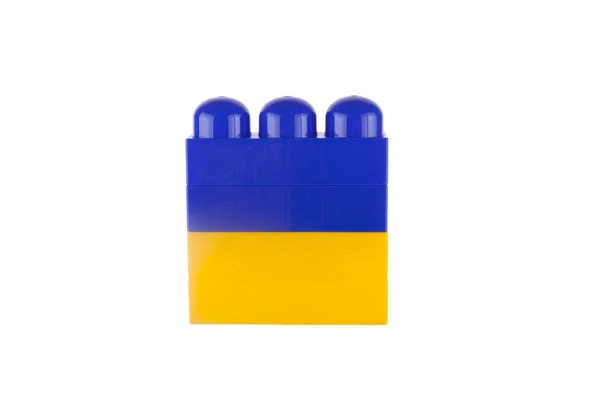 Vlag van Oekraïne gemaakt van speelgoed bouwstenen — Stockfoto