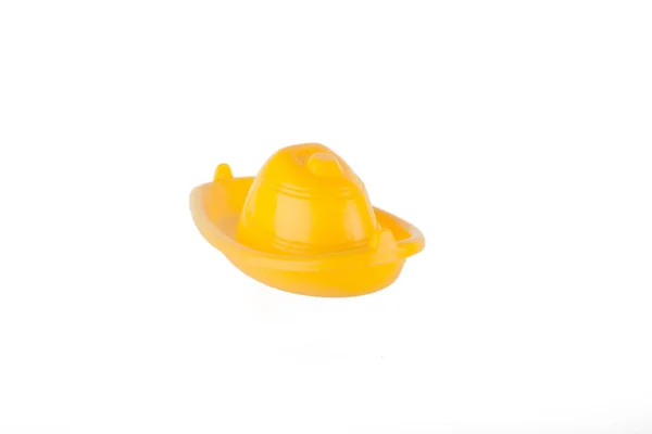 Amarelo brinquedo banho navio — Fotografia de Stock