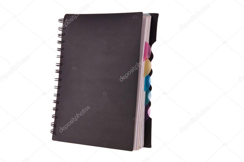 Blank spiral school notebook with tab dividers