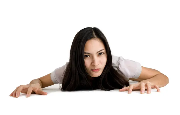Woman crawling on all fours — Stock Photo, Image
