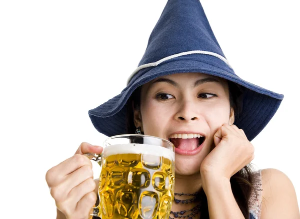 Boldog ázsiai sör — Stock Fotó