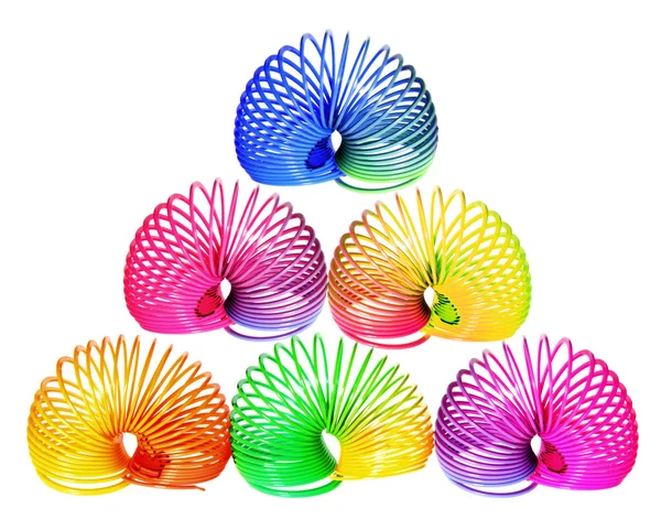 Regenboog voorjaar speelgoed — Stockfoto