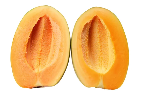Två halvor av papaya — Stockfoto