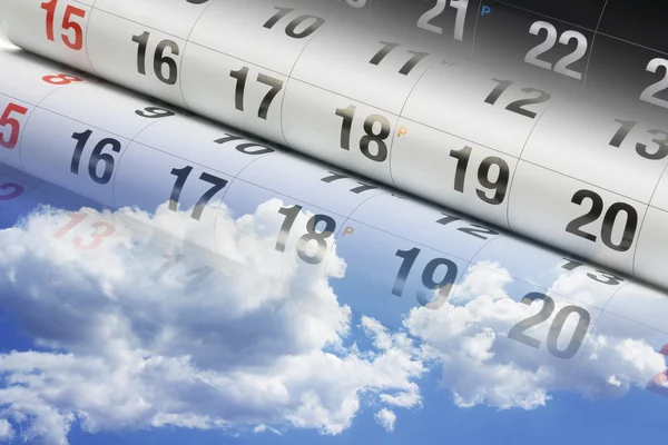Calendario e nuvole — Foto Stock