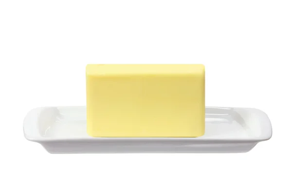 Manteiga no prato — Fotografia de Stock