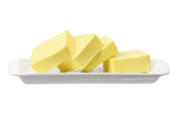 Manteiga no prato — Fotografia de Stock