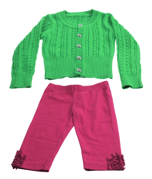 Calças de bebê e casaco de lã — Fotografia de Stock