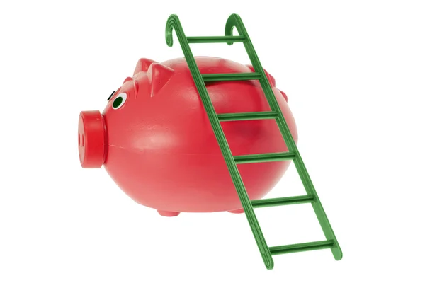 Piggy Bank with Ladder — Stock Photo, Image