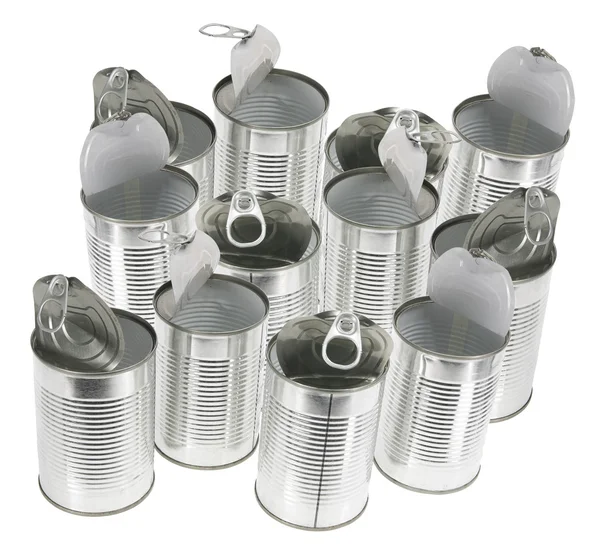 Latas de lata vazias — Fotografia de Stock