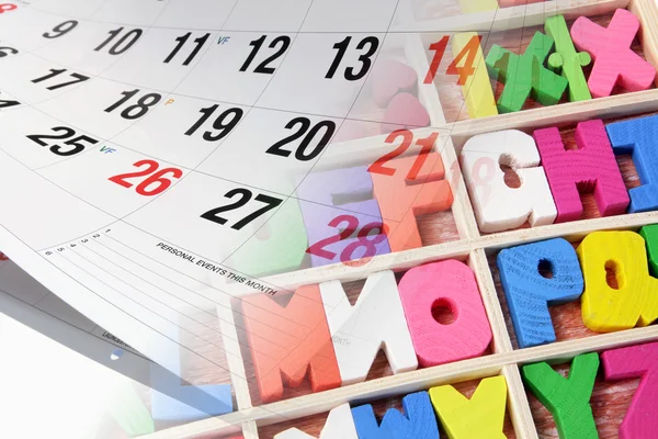 Kalender und Alphabete — Stockfoto
