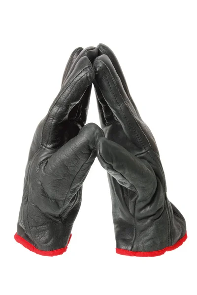 Чёрные кожаные перчатки — стоковое фото