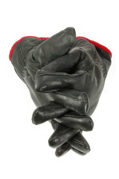 Чорні шкіряні рукавички — стокове фото