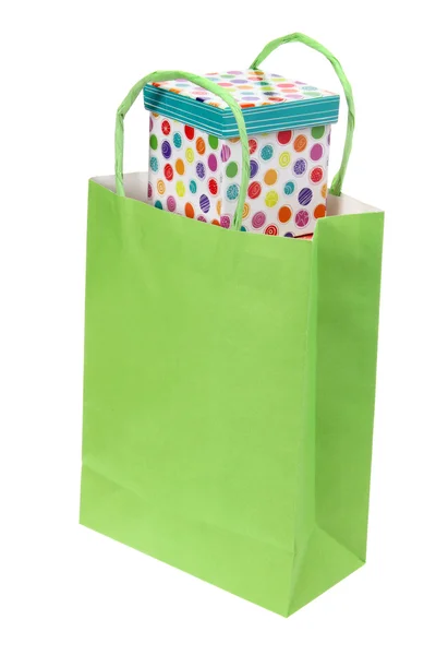 Alışveriş çantası ve hediye kutusu — Stok fotoğraf