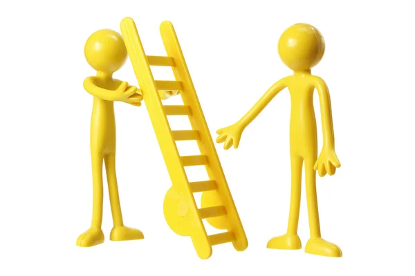 Rubber Figures with Ladder — Stock Photo, Image