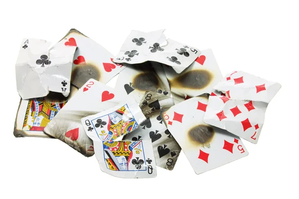 Burnt jugando a las cartas — Foto de Stock