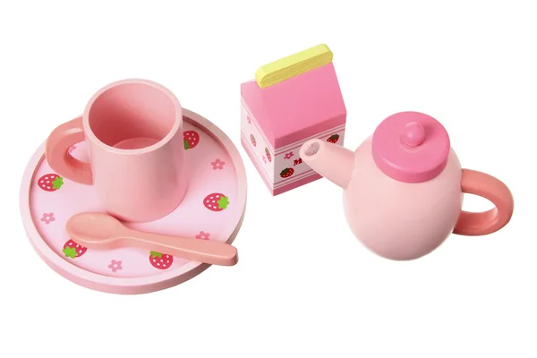Houten speelgoed thee set — Stockfoto