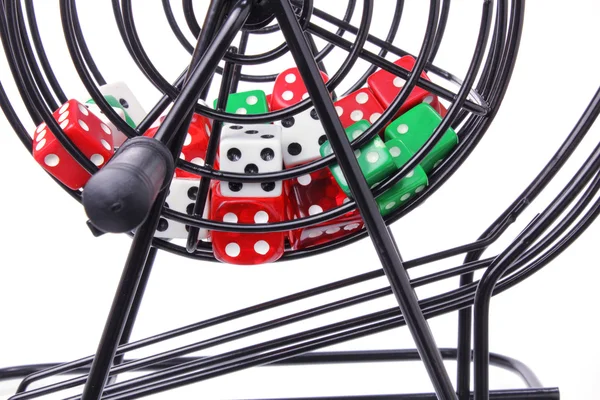 Bingo Game Cage with Dice — Stock Photo, Image
