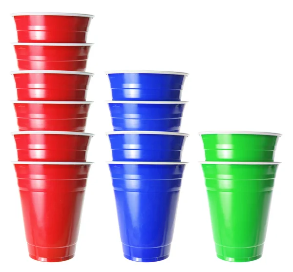 Stacks of Plastic Cups — Stock Photo, Image