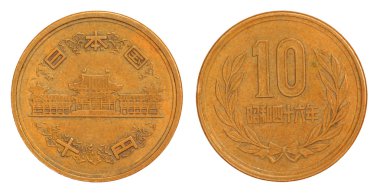 Old Japanese 10 Yen Coin of 1953 clipart