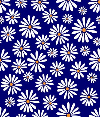 Doris Day Flowers on Lapis Seamless Tile