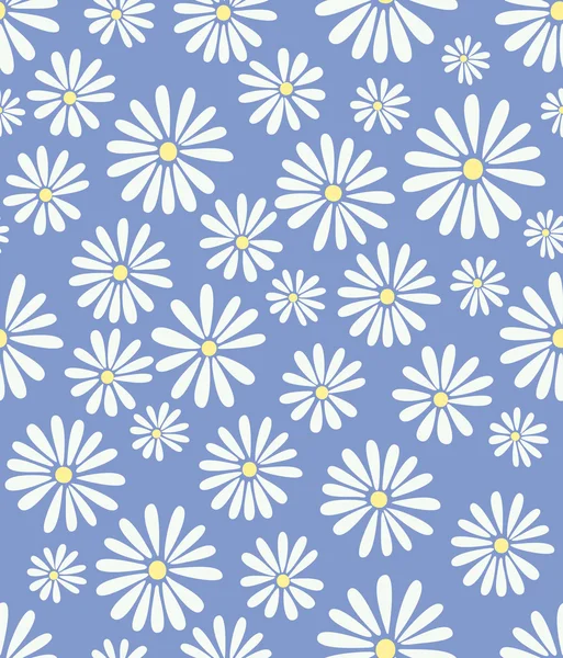 Doris Day Blumen auf Lavendel nahtlose Fliese — Stockvektor