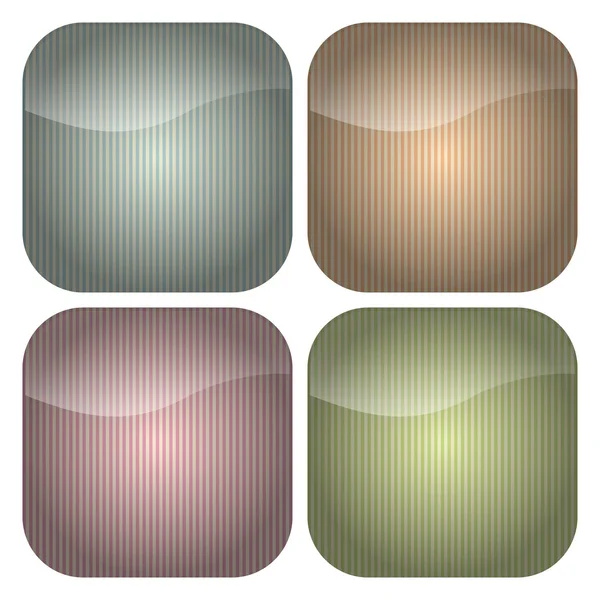 Set von abgerundeten quadratischen Pastellstreifen-Symbolen — Stockvektor