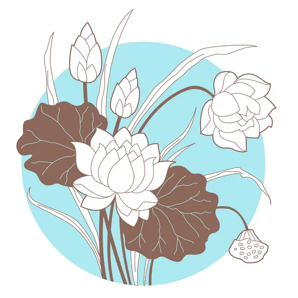 Flor decorativa de loto — Archivo Imágenes Vectoriales