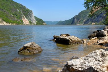 Danube riverbank landscape clipart