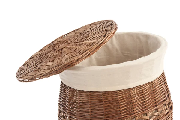 등나무로 만든 세탁 바구니 — 스톡 사진
