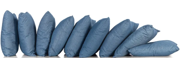 Blue denim pillows — Stock Photo, Image